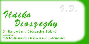 ildiko dioszeghy business card